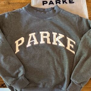Parke Gray Varsity Mock neck Sweatshirt